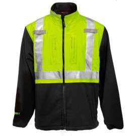 Tingley Phase 2 Hi-Vis Jacket, Zipper, Fluorescent Yellow/Green/Charcoal Gray, 2XL