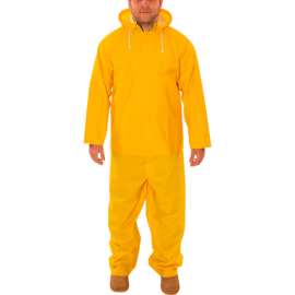 .35MM Industrial Work Economy Rainsuits, Yellow, .35MM PVC On Polyester, 2X