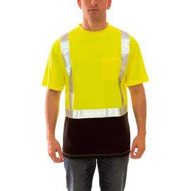 Job Sight Class 2 Premium Pullover Hi Visibility T-Shirt, Lime, Polyester, XL