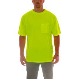 Tingley Enhanced Visibility T-Shirt, Short Sleeve, 1 Pocket, Fl Lime, XL