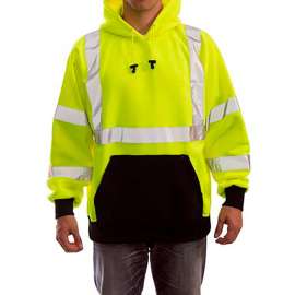 Job Sight Type R Class 3 Pullover Hoodie, Polyester, Lime, XL