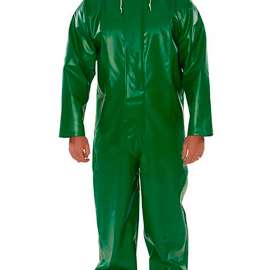 Safetyflex Coverall, Green, Specialty PVC on 150D Polyester, 4XL