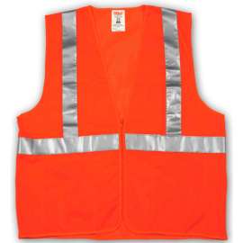 Tingley V70639 Job Sight Class 2 Vest, Fluorescent Orange, Polyester Mesh, 4XL/5XL
