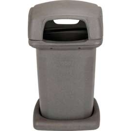 Toter Plastic Square Trash Can Manual or Automated Collection, 60 Gallon, Graystone