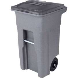 Toter Heavy Duty Two-Wheel Trash Cart, 32 Gallon Graystone - ANA32-60594