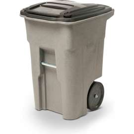 Toter Heavy Duty Two-Wheel Trash Cart, 48 Gallon Graystone - ANA48-00GST