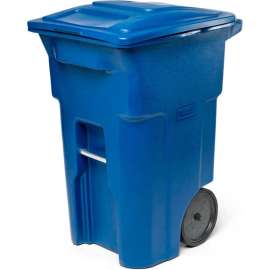 Toter Heavy Duty Two-Wheel Trash Cart, 64 Gallon Blue - ANA64-00BLU