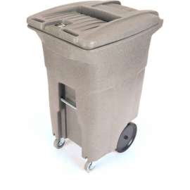 Toter 2-Wheel Secure Document/E-Waste Cart w/Casters, 64 Gallon Graystone - CDC64-00GST