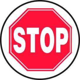 Accuform MFS2217 Stop Floor Sign, 17" Diameter, Adhesive Vinyl