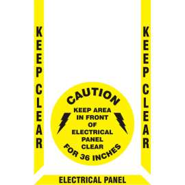 Accuform PSR526 Slip-Gard Floor Marking Kit - Electrical Panel, Keep Clear