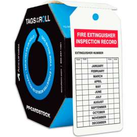 Accuform TAR732 Fire Extinguisher Inspection, PF-Cardstock, 250/Roll