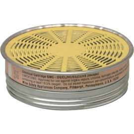 MSA Comfo Respirator Cartridges, Organic Vapor/Acid Gas, 10/Pack, 464046