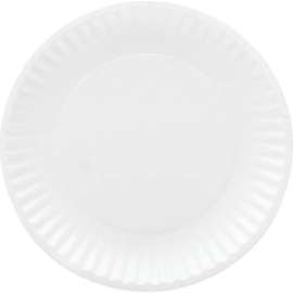 AJM Packaging Corporation Coated Paper Plates, 6" Dia., White, Pack of 1200