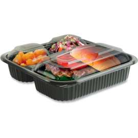 Anchor Packaging Culinary Container w/ 3 Comp., 8-7/16"L x 8-7/16"W x 2-1/2"H, Pack of 150