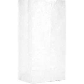 Duro Bag Paper Grocery Bags, #4, 5"W x 3-1/3"D x 9-3/4"H, White, 500/Pack