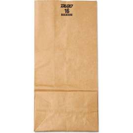Duro Bag Grocery Paper Bags, 4-13/16"W x 7-3/4"D x 16"H, Brown, 250/Pack