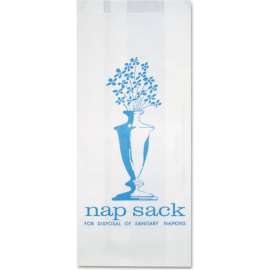 Bagcraft Nap Sack Sanitary Disposal Bags, 4" x 9", White, 1,000/Carton