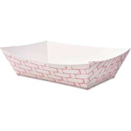 Boardwalk Paper Food Baskets, 2 Lbs. Capacity, Red/White