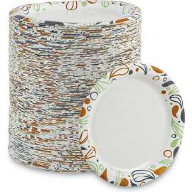 Boardwalk Deerfield Printed Paper Plates, 6" Dia., Pack of 1000