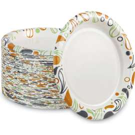 Boardwalk Deerfield Printed Paper Plates, 9" Dia., Pack of 1000