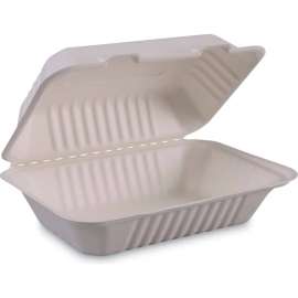 Boardwalk Bagasse Food Container, 9"L x 6"W x 3-3/16"H, Pack of 250