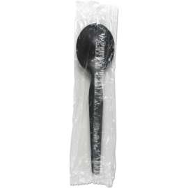 Boardwalk Heavyweight Wrapped Soup Spoon, Polystyrene, Black, Pack of 1000