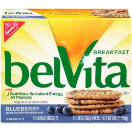 Nabisco belVita Breakfast Biscuits, 1.76 oz. Pack, Blueberry, 64/Carton