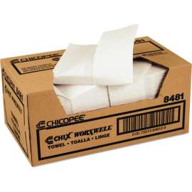 Chicopee Durawipe Shop Towels, 13" x 15", Z Fold, White, 100 Towels/Case