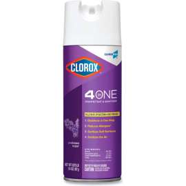 Clorox 4 In One Disinfectant And Sanitizer, Lavender, 14 Oz. Aerosol Spray, 12/Carton