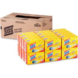 S.O.S. Steel Wool Soap Pad, 4 Pads/Box, 24 Boxes/Case