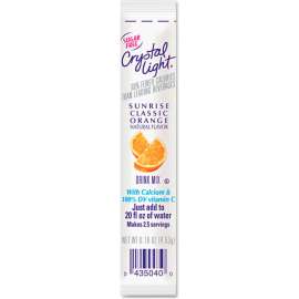 Crystal Light On-The-Go Drink Mix Sticks, Sugar Free, Sunrise Orange, 0.16 oz., 30/Box