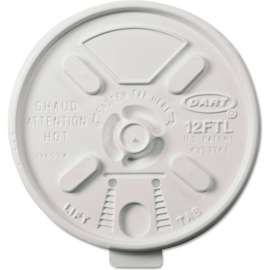 Dart Lift n' Lock Hot Drink Cup Lids For 10 oz to 14 oz Cups, White, Pack of 1000