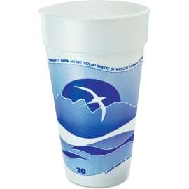 Dart Horizon Hot/Cold Foam Drink Cups, 20 oz, Blueberry/White, Pack of 500