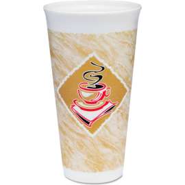 Dart Cafe G Hot/Cold Foam Drink Cups, 20 oz, Brown/Red/White, Pack of 500