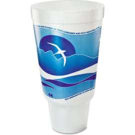 Dart Horizon Hot/Cold Foam Drink Cups, 44 oz, Ocean Blue/White, Pack of 300
