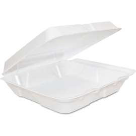 Dart Foam Container, 8"Lx 8"W x 2-1/4"H, White, Pack of 200