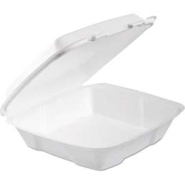 Dart Foam Container w/ Perforated Lid, 9-3/8"L x 9"W x 3"H, White, Pack of 200