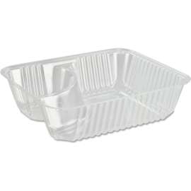 Dart ClearPac Small Nacho Tray, 2 Compartments, 6"L x 5"W x 1-1/2"H, Clear, Pack of 500