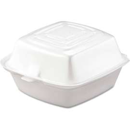 Hinged Lid Foam Food Containers 5-1/2" x 5-3/8" x 2-7/8" - 400 Pack