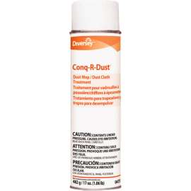 Diversey Conq-r-Dust Dust Mop/Dust Cloth Treatment, Amine Scent, 17oz Aerosol, 12/Case