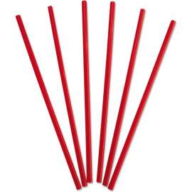 Dixie Polypropylene Wrapped Giant Straws, 10-1/4"L, Red, Pack of 1200