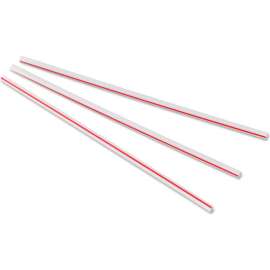 Dixie Unwrapped Hollow Stir-Straws, 5-1/2"L, White/Red, Pack of 10000