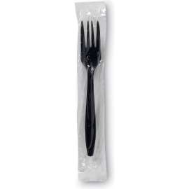 Dixie Individually Wrapped Fork, Polypropylene, Black, Pack of 1000