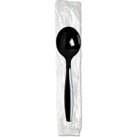 Dixie SH53C, Individually Wrapped Spoons, Polystyrene, Black, 1000/Carton