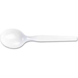 Dixie Heavy Mediumweight Soup Spoons, White, Pack of 1000
