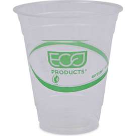 Eco-Products GreenStripe Renewable & Compostable Cold Drink Cups, 12 oz, Clear, Pack of 1000