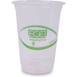 Eco-Products GreenStripe Renewable & Compostable Cold Drink Cups, 16 oz, Clear, Pack of 1000