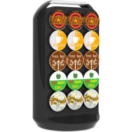Mind Reader Coffee Pod Carousel, Fits 30 Pods, 6-13/16"W x 6-13/16"D x 12-5/8"H, Black