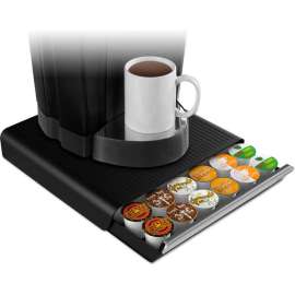 Mind Reader Coffee Pod Drawer, Fits 26 Pods, 14-3/4"W x 13-1/4"D x 2-3/4"H, Black