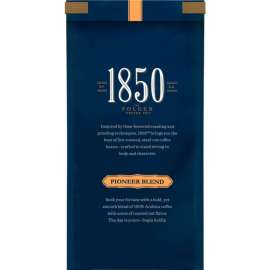 1850 Coffee, Pioneer Blend, Medium Roast, Ground, 12 oz Bag, 6/Carton
